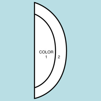 Two Color Half Moon Flag F196