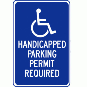 Handicap Parking Permit Required Sign