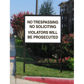 No Trespassing No Soliciting Sign